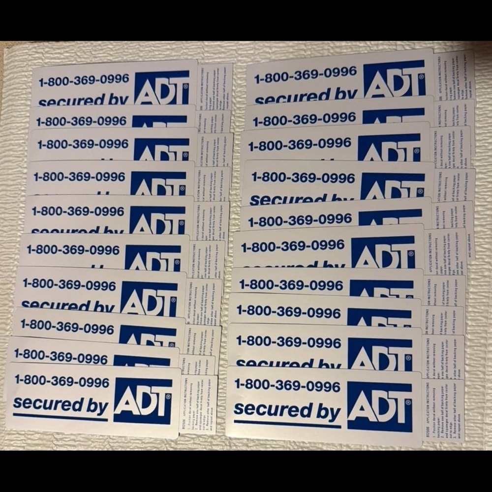 ADT Security Home or Business Window or door Stickers / Decals Lot Of 20 New